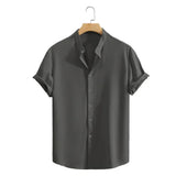 Camisa Atemporal de manga corta en algodón premium para Hombre – Azul Marino