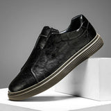 Zapatos Clásicos de Cuero Slip-On
