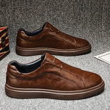 Zapatos Clásicos de Cuero Slip-On