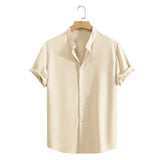 Camisa Atemporal de manga corta en algodón premium para Hombre – Azul Marino