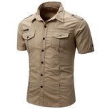Camisa estilo cargo de manga corta de algodón para Hombre