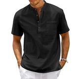 Camisa elegante de algodón y lino para Hombre