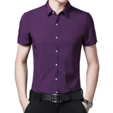 Camisa business casual de manga corta en algodón premium para Hombre