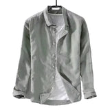 Camisa Casual de Algodón-Lino