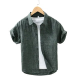 Camisa de lino de manga corta