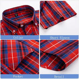 Camisa de cuadros de manga corta de algodón para Hombre