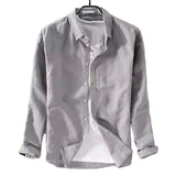 Camisa Casual de Algodón-Lino