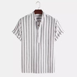 Camisa elegante de manga corta en algodón premium para Hombre – Azul