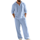 Zalecta - Conjunto de Ropa de Casa de Lino