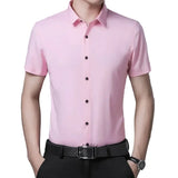 Camisa business casual de manga corta en algodón premium para Hombre
