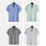 Camisa elegante de manga corta en algodón premium para Hombre – Azul