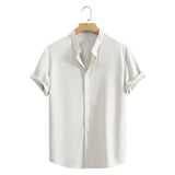 Camisa Atemporal de manga corta en algodón premium para Hombre – Azul Marino