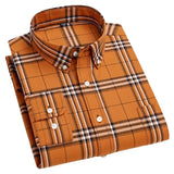 Camisa de cuadros de algodón premium para Hombre – Marrón