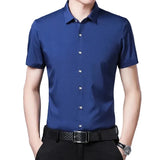 Camisa business casual de manga corta en algodón premium para Hombre