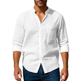 Camisa Intemporal de algodón y lino para Hombre – Blanco
