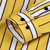 Camisa de rayas de algodón premium para Hombre – Amarillo