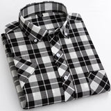Camisa de cuadros de manga corta de algodón para Hombre
