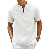 Camisa elegante de algodón y lino para Hombre