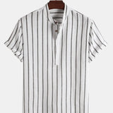 Camisa elegante de manga corta en algodón premium para Hombre – Azul