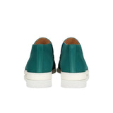 Mocasin en ante para hombres – Estilo Slip-On Chukka, Suela plana – Azul-Verde