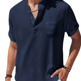 Camisa elegante de algodón premium para Hombre – Azul Oscuro