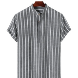 Camisa elegante de manga corta en algodón premium para Hombre – Azul