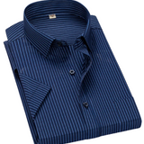 Camisa Atemporal de manga corta en algodón premium para Hombre – Azul