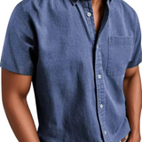 Camisa elegante de manga corta en algodón premium para Hombre