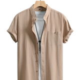 Camisa casual de manga corta de algodón premium para Hombre