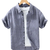 Camisa de lino de manga corta