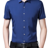 Camisa business casual de manga corta en algodón premium para Hombre