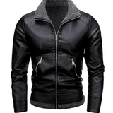 Chaqueta de Cuero Elegante con Forro de Forro Polar