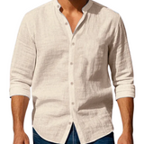 Camisa Intemporal de algodón y lino para Hombre – Blanco
