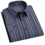 Camisa Intemporal de manga corta de algodón para Hombre – Marino