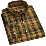 Camisa de cuadros de algodón premium para Hombre – Marrón