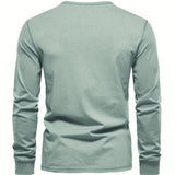 Camisa estilo Henley de algodón premium para Hombre