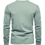 Camisa estilo Henley de algodón premium para Hombre