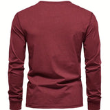 Camisa estilo Henley de algodón premium para Hombre