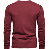 Camisa estilo Henley de algodón premium para Hombre