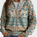 Sybilla™ – Cardigan med botanisk bård i vintagestil