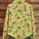 Constance – Rosa blommig cardigan med dragkedja – bild 4