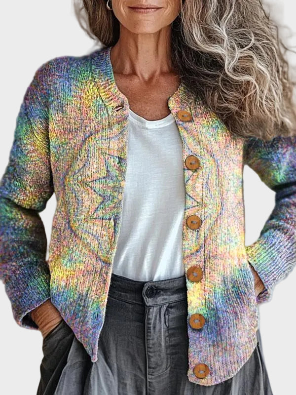 Rainelle™ – Cardigan i pastellfärgad regnbåge