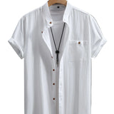Camisa casual de manga corta de algodón premium para Hombre