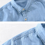 Camisa Atemporal de manga corta de mezclilla para Hombre