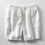 Niklaus | Pantalones Cortos de Verano Efecto Lino con Rayas Finas