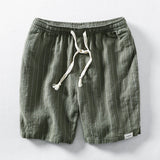 Niklaus | Pantalones Cortos de Verano Efecto Lino con Rayas Finas