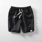 Niklaus | Pantalones Cortos de Verano Efecto Lino con Rayas Finas