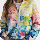 Augusta – Cardigan i ombré med vattenblommor
