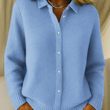 Katrina | Texturerad Stickad Knap cardigan