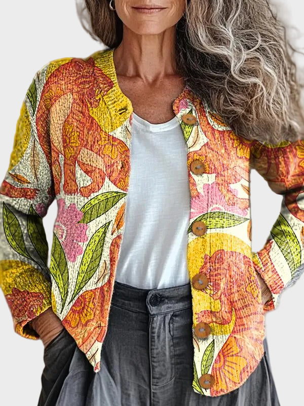 Kiandra™ – Cardigan med tropiskt mönster
